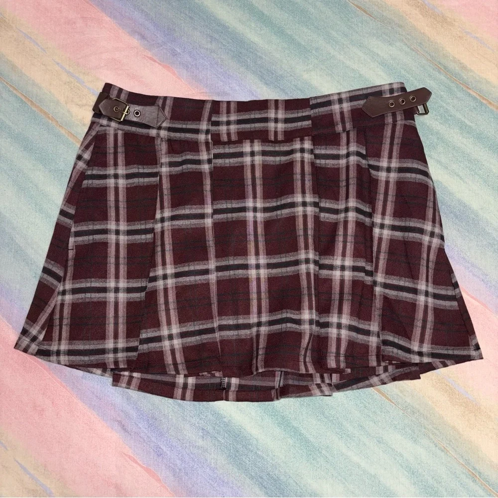 NWT Disturbia Bramble Check Pleated Mini Skirt